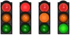Vector image of four traffic lights