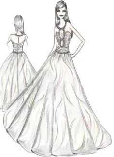 Woman in Fashionable Dress