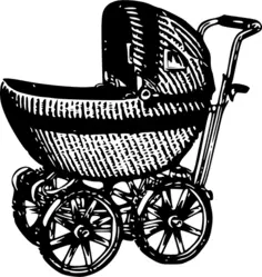 Vintage baby stroller Vector Image