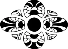 Vector illustration of black flower decoration