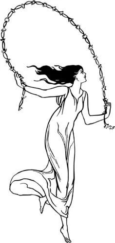 Lady skipping a floral rope