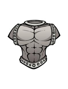 Chest shield vector.