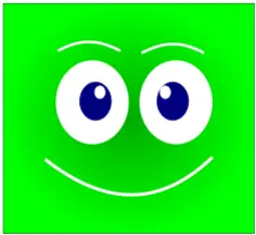 Vector illustration of green face smiling avatar