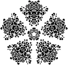 Vector image of five flourish petals