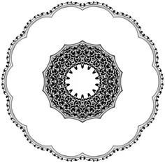 Ornamental flower with decorative outline image