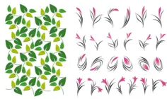 Leaves and flowers pattern selection vector image
