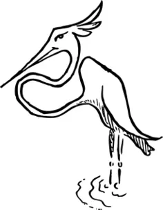 Vector illustration of caricature of stork