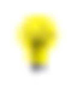 Vector clip art of yellow light bulb with a pointy end