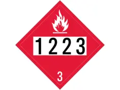 Square red sign with code for kerosene clip art