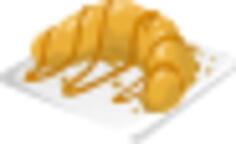 Vector drawing of banana dessert with caramel icing