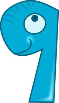 Number 9 - animal shape