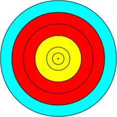 Vector illustration of six rings in three colors