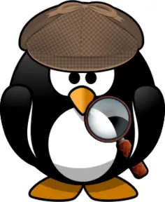 Vector drawing of search penguin