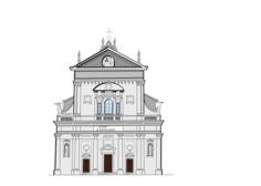 San Rocco church in Miasino vector image