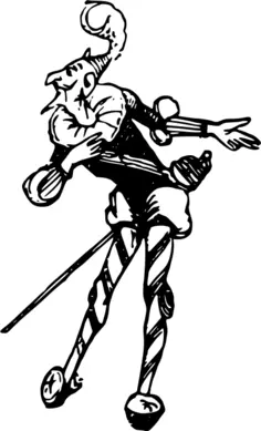 Jester performer comic character vector drawing
