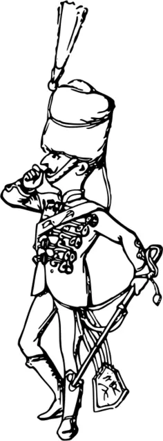 Vector image of soldier blowing a whistle