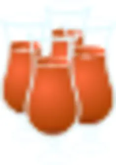 Vector drawing of four glass of juice