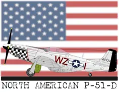 North American P-51-D plane vector clip art