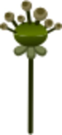 Vector drawing of straight stem flower