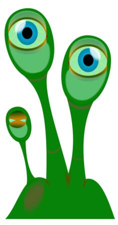 Vector image of alien plant with two eyes
