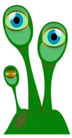 Vector image of alien plant with two eyes