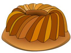 Vector graphics of flan sponge cake