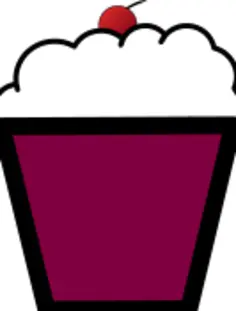 Clip art of purple cupcake with a cherry