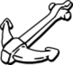 Image of hand drawn anchor in black and white