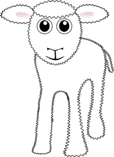 Funny white lamb vector clip art