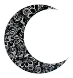 Vector clip art of floral crescent moon