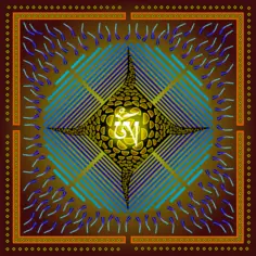 Arabic mandala with tiger patterned star vector drawing