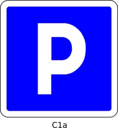 Vector clip art of parking area blue road sign