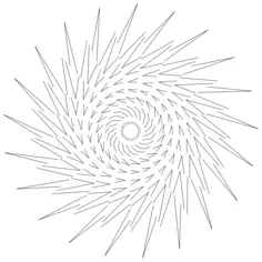 Vector drawing of spiky arrows flower design