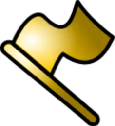 Shiny brown small flag vector clip art