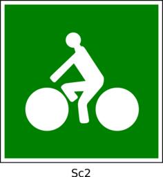 Vector clip art of bicycle path square green sign