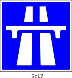 Vector drawing of start of highway section roadsign