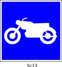 Vector image of motorbikes square blue sign
