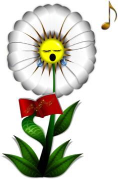 Singing daisy vector drawing