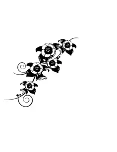 Black and white vector image of wall decoration