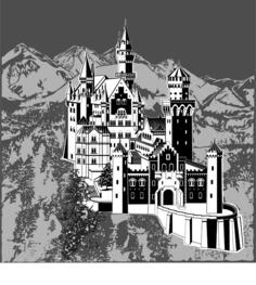 Neuschwanstein Castle vector clip art