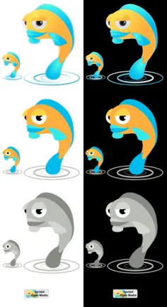Cartoon fish characters vector clip art