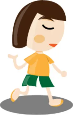 Vector graphics of little girl running