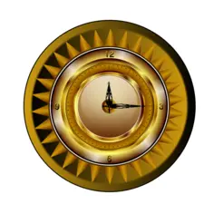 Gold wall clock vector graphics