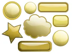 Gold geometrical shapes vector graphics