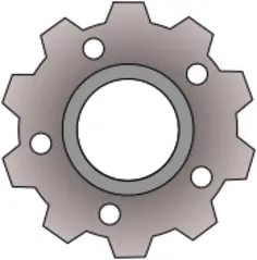 Vector clip art of gear with small holes
