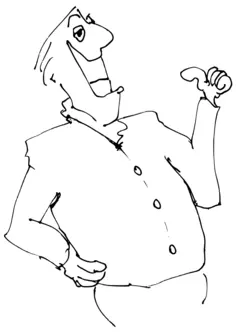 Vector illustration of finger up man