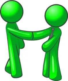Vector graphics of two green figures