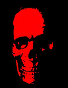 Vector image of red skull