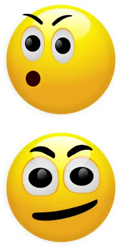 Vector illustration of OMG and confused smilies