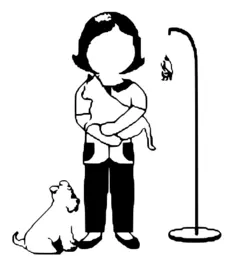 Vector image of vet assistant without face